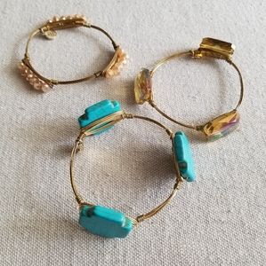 Bourbon and Bowties bangle bracelets,  set if three